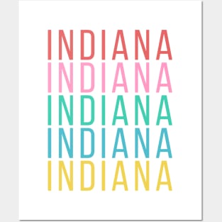 Indiana State Repeated Text Posters and Art